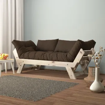 Canapea de gradina cu 2 locuri, Hanah Home, CPT8123-210, Natural / Maro imagine