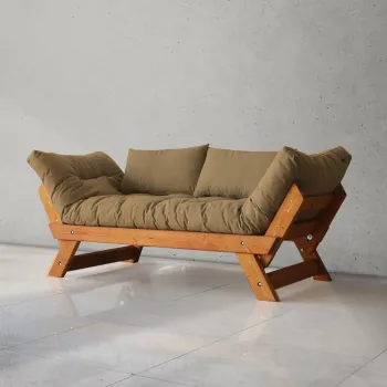 Canapea de gradina cu 2 locuri, Hanah Home, CPT8125-210, Teak / Camila imagine