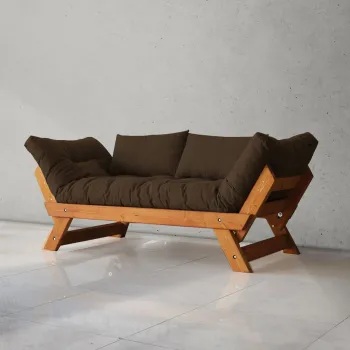 Canapea de gradina cu 2 locuri, Hanah Home, CPT8126-210, Tec / Maro imagine