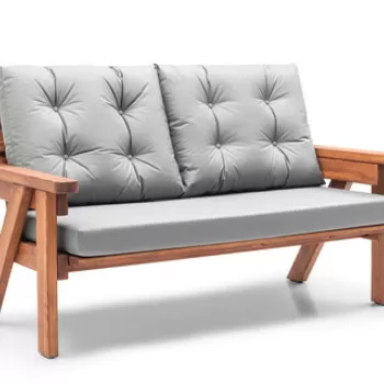 Canapea de gradina cu 3 locuri, Hudson, Abant, 161x88x80 cm, Gri/Nuc imagine