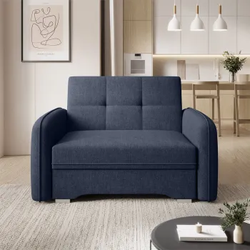 Canapea extensibila 1 loc, ELTAP, Laine, 102x109x84 cm, lemn/poliester, albastru inchis imagine