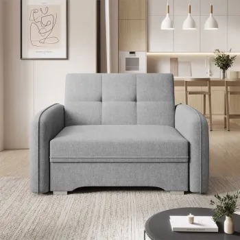 Canapea extensibila 1 loc, ELTAP, Laine, 102x109x84 cm, lemn/poliester, gri deschis imagine