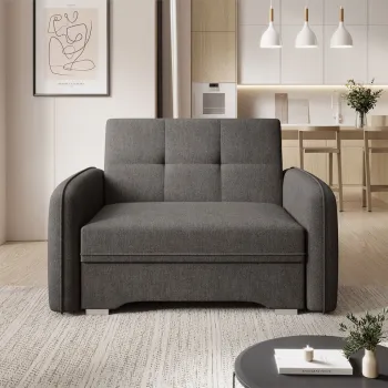 Canapea extensibila 1 loc, ELTAP, Laine, 102x109x84 cm, lemn/poliester, gri inchis imagine