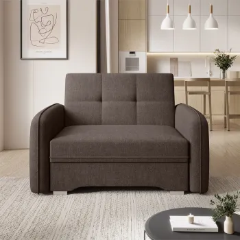 Canapea extensibila 1 loc, ELTAP, Laine, 102x109x84 cm, lemn/poliester, maro inchis imagine