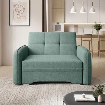 Canapea extensibila 1 loc, ELTAP, Laine, 102x109x84 cm, lemn/poliester, verde imagine