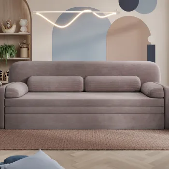 Canapea extensibila 2 locuri ELTAP, Elioss, 236x89x87 cm, lemn/poliester, maro imagine