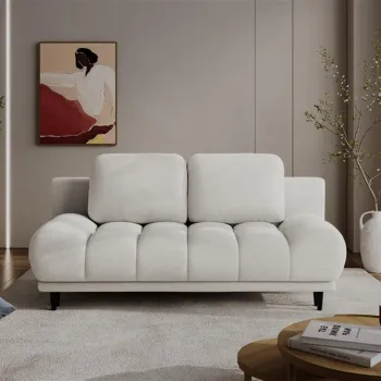 Canapea extensibila 2 locuri ELTAP, Guavio, 210x77x97 cm, lemn/poliester, alb imagine