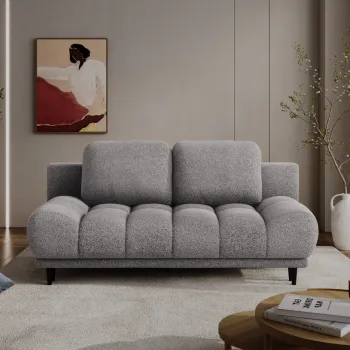 Canapea extensibila 2 locuri ELTAP, Guavio, 210x77x97 cm, lemn/poliester, gri inchis imagine