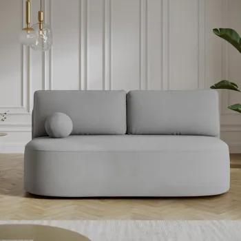 Canapea extensibila 2 locuri ELTAP, Lilana, 193x96x93 cm, lemn/poliester, gri deschis imagine