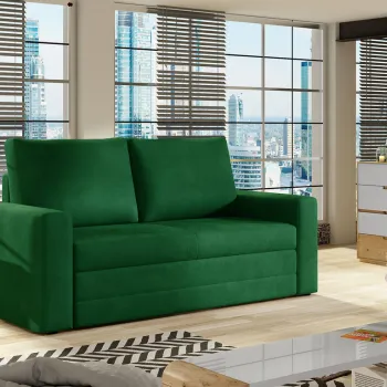 Canapea extensibila 2 locuri, ELTAP, Wave, 150x90x90 cm, lemn/poliester, verde imagine