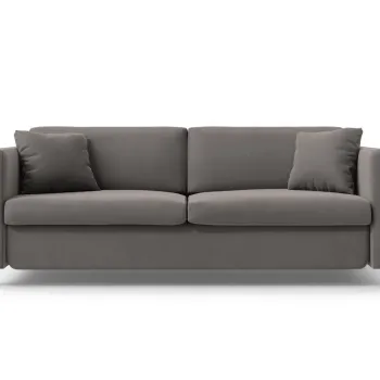 Canapea extensibila 2 locuri, Gloria, Micadoni Home, 186x102x88 cm, catifea, gri imagine