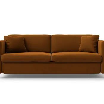 Canapea extensibila 2 locuri, Gloria, Micadoni Home, 186x102x88 cm, catifea, maro imagine