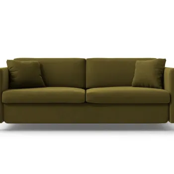Canapea extensibila 2 locuri, Gloria, Micadoni Home, 186x102x88 cm, catifea, verde imagine