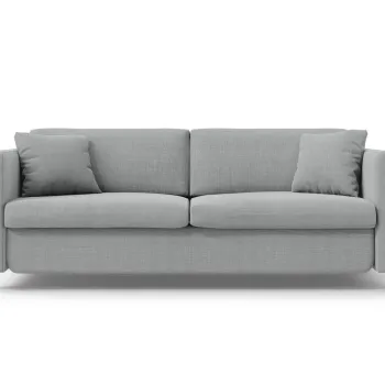 Canapea extensibila 2 locuri, Gloria, Micadoni Home, 186x102x88 cm, tesatura structurata, gri deschis imagine
