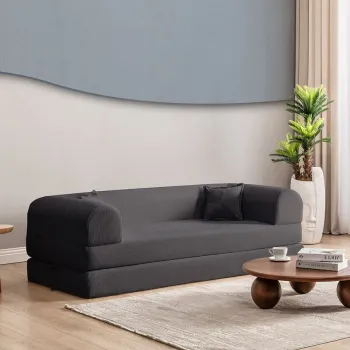 Canapea extensibila 3 locuri, Atelier del Sofa, 118FVL1306, MATERIAL TEXTIL CU NERVURI, Antracit imagine