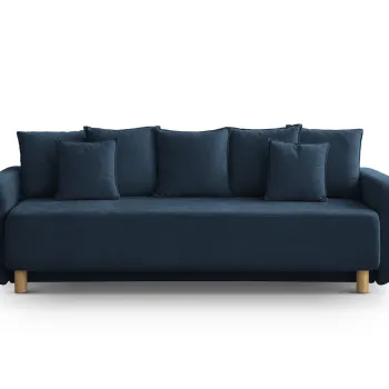Canapea extensibila 3 locuri, cu lada depozitare, Elen-211, Micadoni Home, 231x106x86 cm, tesatura structurata chenille, albastru navy imagine