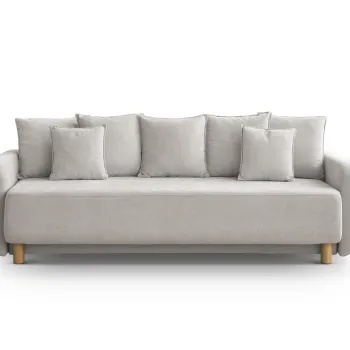 Canapea extensibila 3 locuri, cu lada depozitare, Elen-211, Micadoni Home, 231x106x86 cm, tesatura structurata chenille, bej imagine