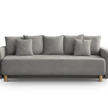 Canapea extensibila 3 locuri, cu lada depozitare, Elen-211, Micadoni Home, 231x106x86 cm, tesatura structurata chenille, gri imagine