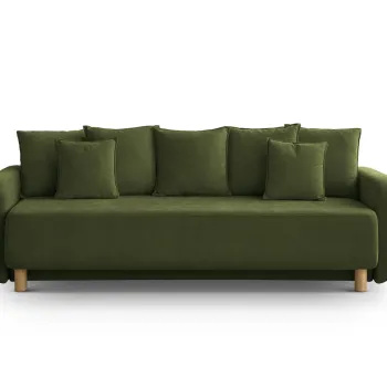 Canapea extensibila 3 locuri, cu lada depozitare, Elen-211, Micadoni Home, 231x106x86 cm, tesatura structurata chenille, verde imagine