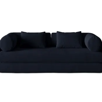 Canapea extensibila 3 locuri, Dreamy, Micadoni Home, 206x95x70 cm, catifea, albastru regal imagine