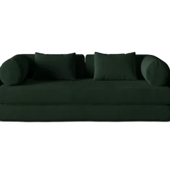 Canapea extensibila 3 locuri, Dreamy, Micadoni Home, 206x95x70 cm, catifea, verde bottle imagine