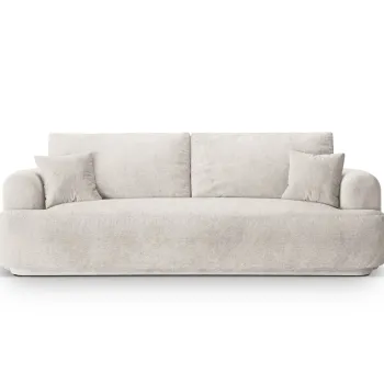 Canapea extensibila 3 locuri, Ella-193, Micadoni Home, 253x108x94 cm, tesatura structurata chenille, bej imagine