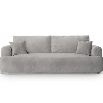 Canapea extensibila 3 locuri, Ella-193, Micadoni Home, 253x108x94 cm, tesatura structurata chenille, bej inchis imagine