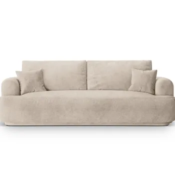 Canapea extensibila 3 locuri, Ella-193, Micadoni Home, 253x108x94 cm, tesatura structurata chenille, bej sand imagine