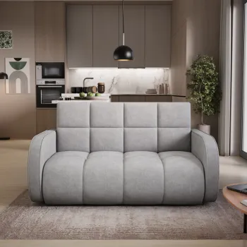 Canapea extensibila 3 locuri ELTAP, Deverio, 154x103x83 cm, lemn/poliester, gri deschis imagine