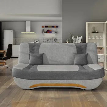 Canapea extensibila 3 locuri ELTAP, Ewa II, 189x90x88 cm, lemn/poliester, gri deschis/gri inchis imagine