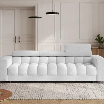 Canapea extensibila 3 locuri ELTAP, Festello, 260x100x96 cm, lemn/poliester, alb imagine