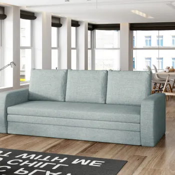 Canapea extensibila 3 locuri ELTAP, Inversa, 220x83x89 cm, lemn/poliester, albastru imagine