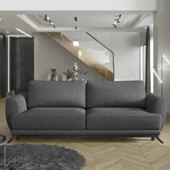 Canapea extensibila 3 locuri ELTAP, Meg05, Megis, 242x95x90 cm, lemn/poliester, gri inchis imagine