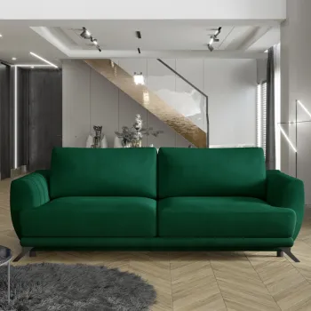 Canapea extensibila 3 locuri ELTAP, Meg09, Megis, 242x95x90 cm, lemn/poliester, verde imagine