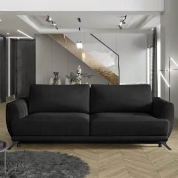 Canapea extensibila 3 locuri ELTAP, Meg13, Megis, 242x95x90 cm, lemn/poliester, gri inchis imagine