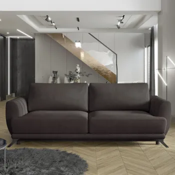 Canapea extensibila 3 locuri ELTAP, Meg14, Megis, 242x95x90 cm, lemn/poliester, maro inchis imagine