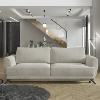 Canapea extensibila 3 locuri ELTAP, Meg18, Megis, 242x95x90 cm, lemn/poliester, bej imagine