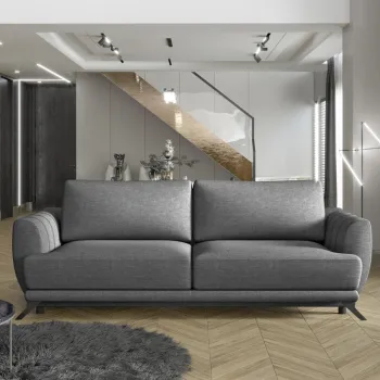 Canapea extensibila 3 locuri ELTAP, Meg21, Megis, 242x95x90 cm, lemn/poliester, gri imagine