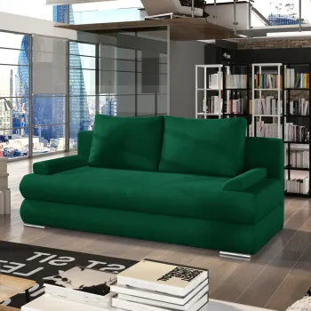 Canapea extensibila 3 locuri ELTAP, Milo, 213x95x90 cm, lemn/poliester, verde inchis imagine