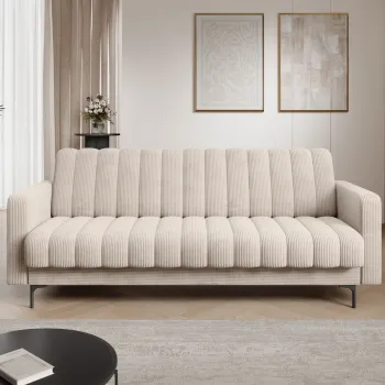 Canapea extensibila 3 locuri ELTAP, Roneyy, 212x89x86 cm, lemn/poliester, bej deschis imagine