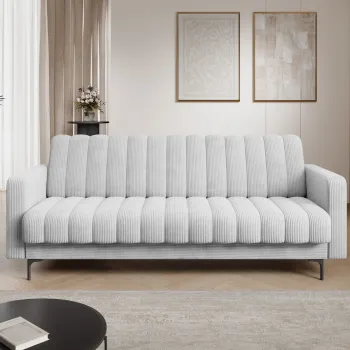 Canapea extensibila 3 locuri ELTAP, Roneyy, 212x89x86 cm, lemn/poliester, gri deschis imagine