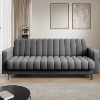 Canapea extensibila 3 locuri ELTAP, Roneyy, 212x89x86 cm, lemn/poliester, gri inchis imagine