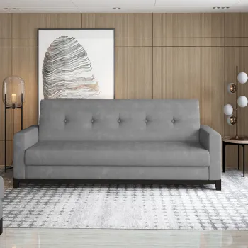 Canapea extensibila 3 locuri ELTAP, Sel-18-WW, Selene, 216x104x93 cm, lemn/poliester, gri imagine