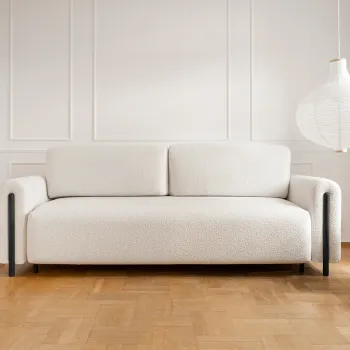 Canapea extensibila 3 locuri, ELTAP, SO-ARC-BL-01JAF, Arcadova, 244x97x97 cm, lemn/poliester, alb/negru imagine