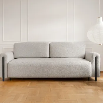 Canapea extensibila 3 locuri, ELTAP, SO-ARC-BL-03JAF, Arcadova, 244x97x97 cm, lemn/poliester, gri/negru imagine