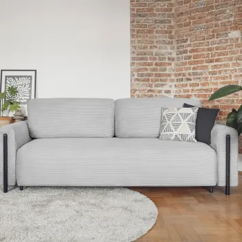 Canapea extensibila 3 locuri, ELTAP, SO-ARC-BL-03JAR, Arcadova, 244x97x97 cm, lemn/poliester, gri/negru imagine