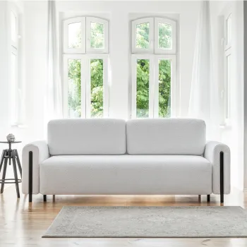 Canapea extensibila 3 locuri, ELTAP, SO-ARC-BL-03ROY, Arcadova, 244x97x97 cm, lemn/poliester, gri deschis/negru imagine