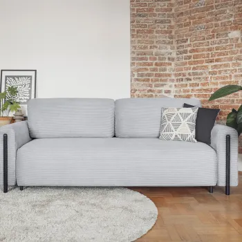 Canapea extensibila 3 locuri, ELTAP, SO-ARC-BL-04JAR, Arcadova, 244x97x97 cm, lemn/poliester, gri/negru imagine