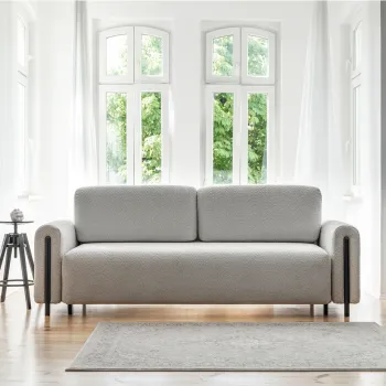 Canapea extensibila 3 locuri, ELTAP, SO-ARC-BL-04ROY, Arcadova, 244x97x97 cm, lemn/poliester, gri inchis/negru imagine