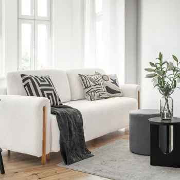 Canapea extensibila 3 locuri, ELTAP, SO-ARC-OA-01ROY, Arcadova, 244x97x97 cm, lemn/poliester, alb/stejar imagine